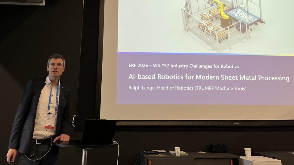 Ralph Lange talks on industry challenges in robotics for sheet metal processing at ERF 2026 in Stavanger